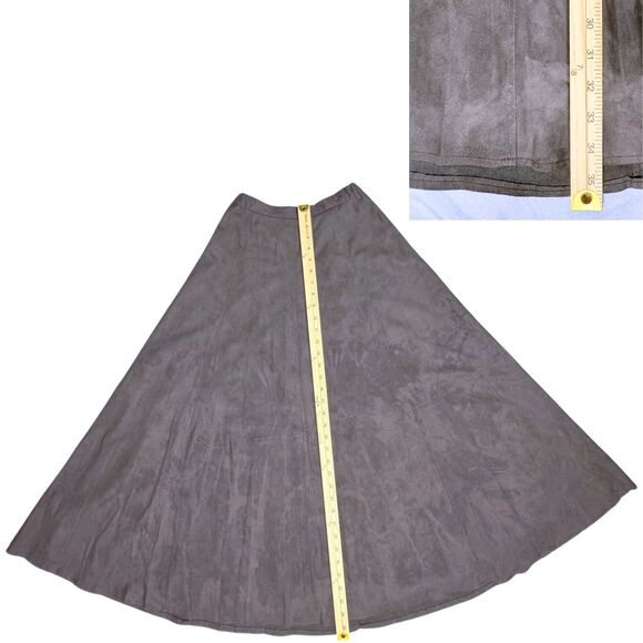 Weathervane Suedemark Womens Suede 2Pc Blouse/Skirt Washable Gray/Brown Vtg USA - Picture 5 of 9